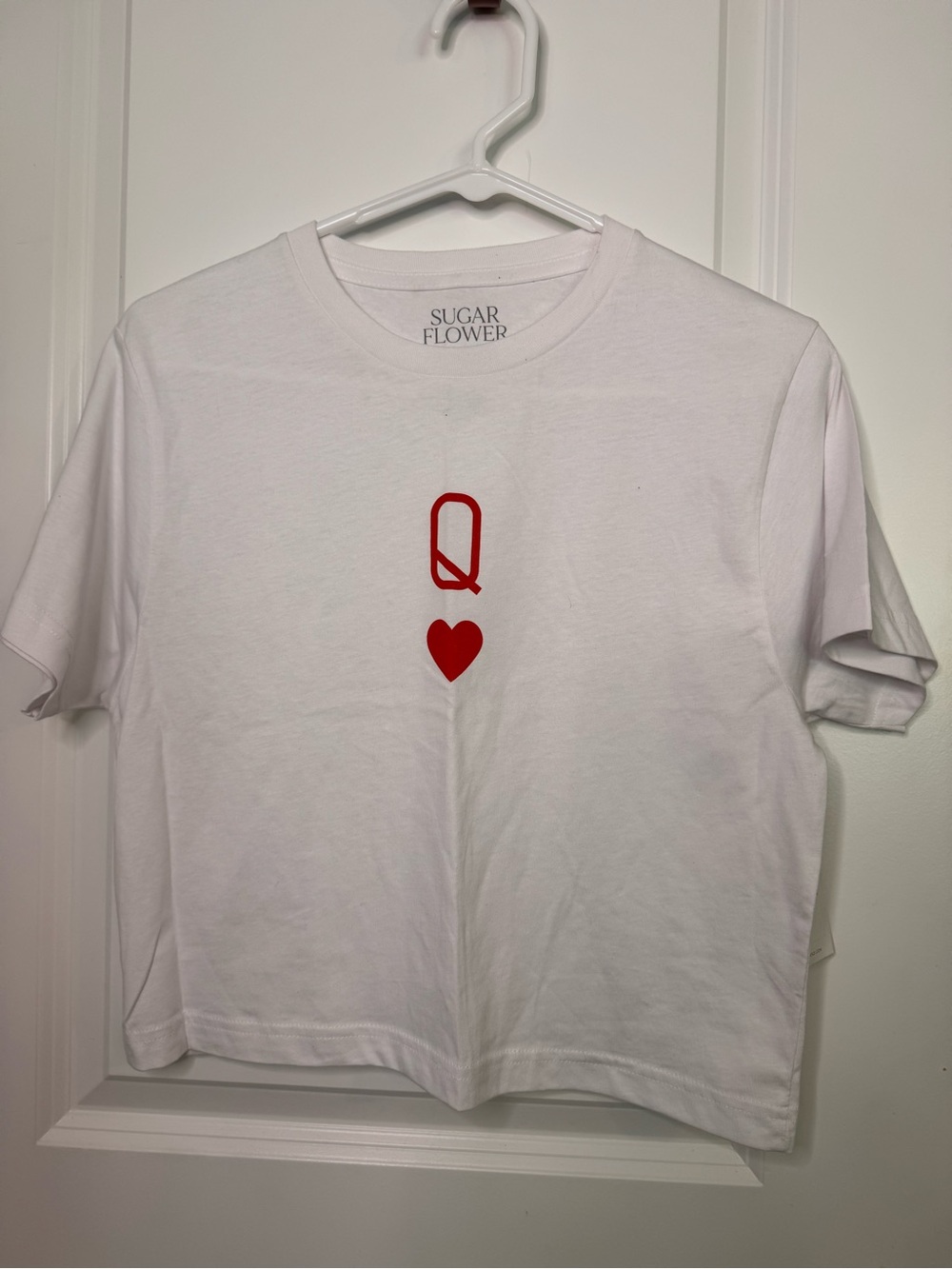 Forever 21 White Tee with Red Queen and Heart Graphic